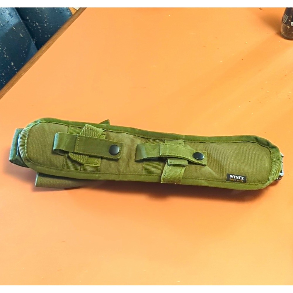 WYNEX Tactical MOLLE Pouch Zip Closure Green Nylon w/ Nylon Strap & Trim